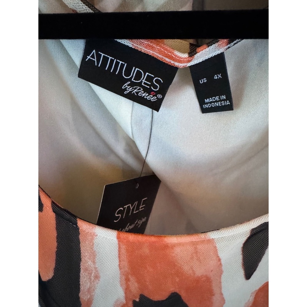 383. Attitudes by Renee Size 4X Animal Print Maxi Dress Casual Chic Minimalist - Picture 5 of 6